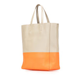 セリーヌ バーティカル カバ スモール ショルダーバッグ ハンドバッグ 2WAY ベージュ オレンジ レザー レディース CELINE 【中古】